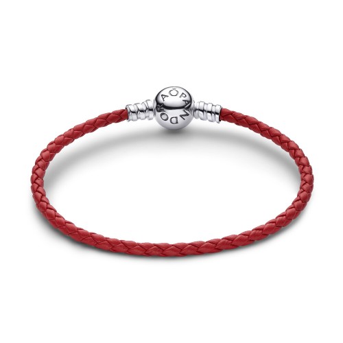 Pandora Red Braided Leather Bracelet Pandora Red Braided Leather Bracelet