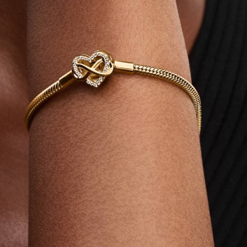 Pandora Sparkling Infinity Heart Clasp Snake Chain Bracelet Pandora Sparkling Infinity Heart Clasp Snake Chain Bracelet