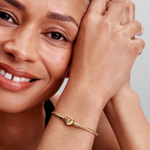 Pandora Family Tree Heart Clasp Snake Chain Bracelet Pandora Family Tree Heart Clasp Snake Chain Bracelet