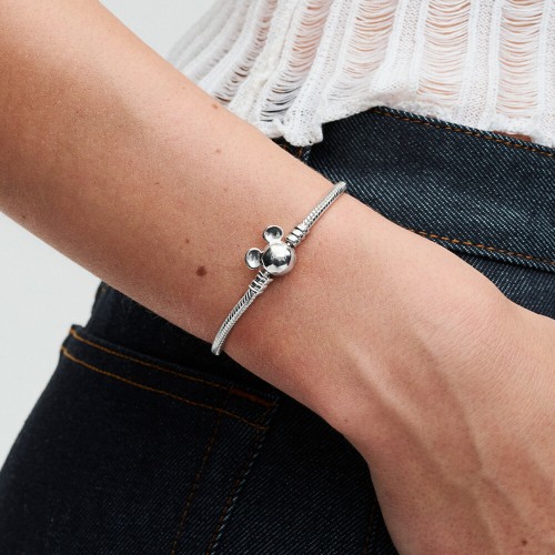 Pandora Disney Mickey Mouse Clasp Moments Snake Chain Bracelet Pandora Disney Mickey Mouse Clasp Moments Snake Chain Bracelet