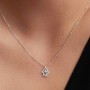 Pandora Talisman Sterling Silver Lab-Grown Diamond Hamsa Hand Pendant Necklace Pandora Talisman Sterling Silver Lab-Grown Diamond Hamsa Hand Pendant Necklace