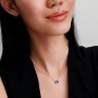 Pandora Sparkling Square Blue Halo Pendant Necklace