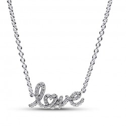 Pandora Sparkling Handwritten Love Collier Necklace