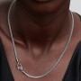 Pandora Pavé Clasp Foxtail Chain Charm Necklace Pandora Pavé Clasp Foxtail Chain Charm Necklace