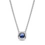 Pandora Sparkling Square Blue Halo Pendant Necklace