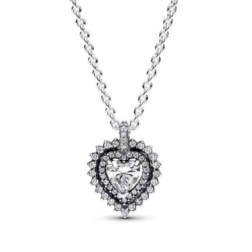 Pandora Sparkling Heart Halo Pendant Necklace