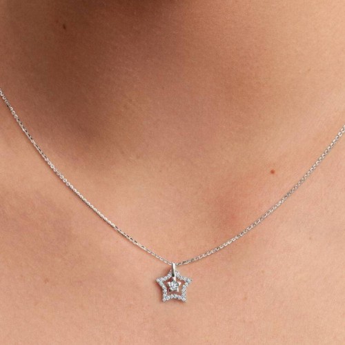 Pandora Talisman Sterling Silver Lab-Grown Diamond Star Pendant Necklace Pandora Talisman Sterling Silver Lab-Grown Diamond Star Pendant Necklace