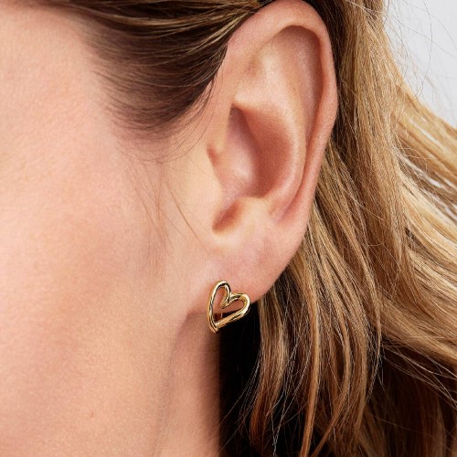 Pandora Organically Shaped Heart Small Hoop Earrings Pandora Organically Shaped Heart Small Hoop Earrings