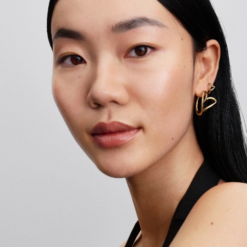 Pandora Organically Shaped Heart Small Hoop Earrings Pandora Organically Shaped Heart Small Hoop Earrings