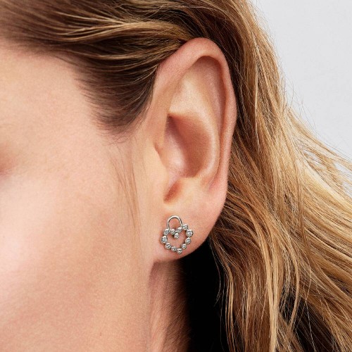 Pandora Sparkling Heart Padlock Stud Earrings Pandora Sparkling Heart Padlock Stud Earrings