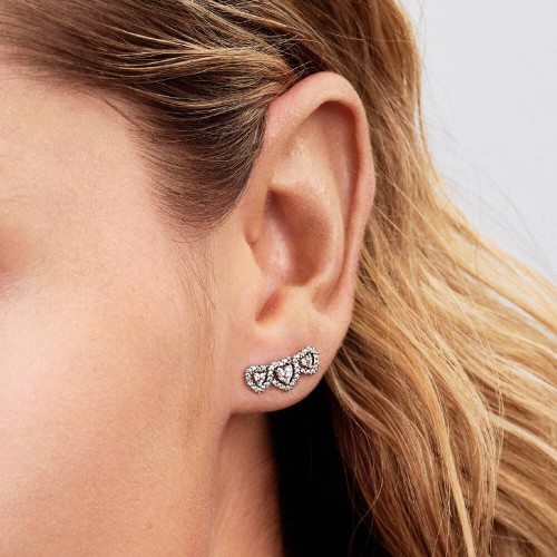 Pandora Halo Heart Trilogy Stud Earrings Pandora Halo Heart Trilogy Stud Earrings