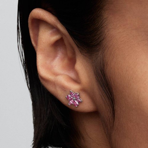Pandora Herbarium Sparkling Pink Flower Stud Earrings Pandora Herbarium Sparkling Pink Flower Stud Earrings
