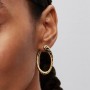 Pandora Organically Shaped Stone-Set Hinged Hoop Earrings Pandora Organically Shaped Stone-Set Hinged Hoop Earrings