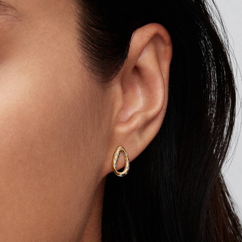 Pandora Organically Shaped Stone-Set Oval Stud Earrings Pandora Organically Shaped Stone-Set Oval Stud Earrings