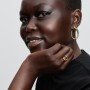 Pandora Organically Shaped Stone-Set Hinged Hoop Earrings Pandora Organically Shaped Stone-Set Hinged Hoop Earrings