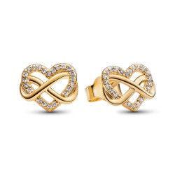 Pandora Sparkling Infinity Heart Stud Earrings