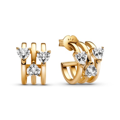 Pandora Triple Heart Hoop Earrings Pandora Triple Heart Hoop Earrings