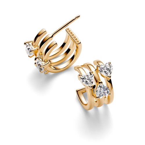 Pandora Triple Heart Hoop Earrings Pandora Triple Heart Hoop Earrings