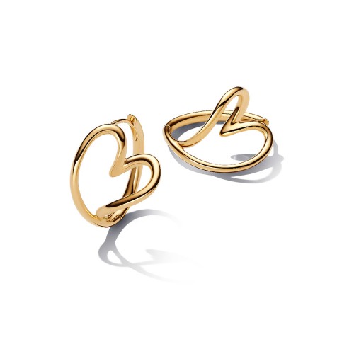 Pandora Organically Shaped Heart Hoop Earrings Pandora Organically Shaped Heart Hoop Earrings