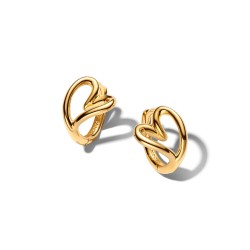 Pandora Organically Shaped Heart Small Hoop Earrings Pandora Organically Shaped Heart Small Hoop Earrings