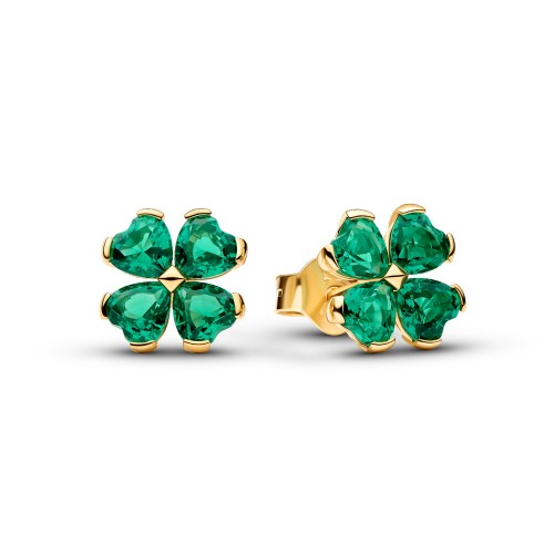 Pandora Green Lucky Clover Stud Earrings Pandora Green Lucky Clover Stud Earrings