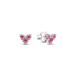 Pandora Triple Stone Pink Heart Stud Earrings Pandora Triple Stone Pink Heart Stud Earrings