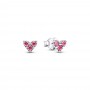 Pandora Triple Stone Pink Heart Stud Earrings Pandora Triple Stone Pink Heart Stud Earrings