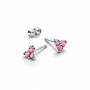 Pandora Triple Stone Pink Heart Stud Earrings Pandora Triple Stone Pink Heart Stud Earrings