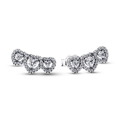 Pandora Halo Heart Trilogy Stud Earrings Pandora Halo Heart Trilogy Stud Earrings