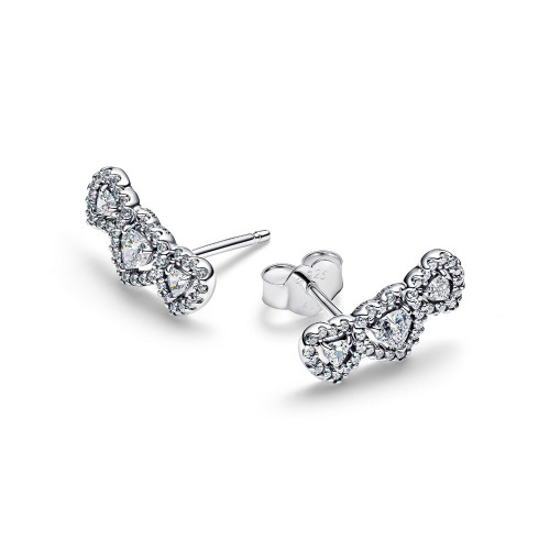 Pandora Halo Heart Trilogy Stud Earrings Pandora Halo Heart Trilogy Stud Earrings