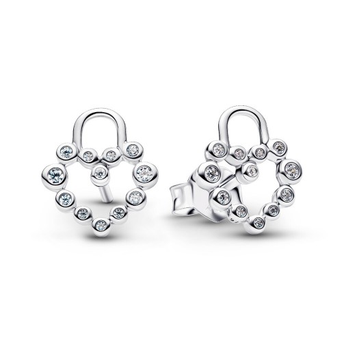 Pandora Sparkling Heart Padlock Stud Earrings Pandora Sparkling Heart Padlock Stud Earrings