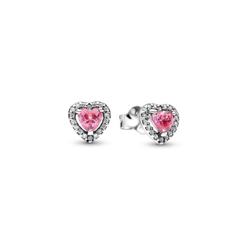 Pandora Elevated Pink Heart Stud Earrings Pandora Elevated Pink Heart Stud Earrings