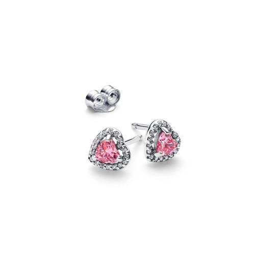 Pandora Elevated Pink Heart Stud Earrings Pandora Elevated Pink Heart Stud Earrings