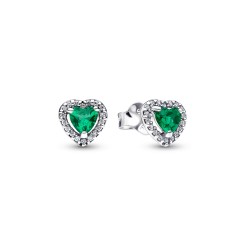 Pandora Elevated Green Heart Stud Earrings Pandora Elevated Green Heart Stud Earrings