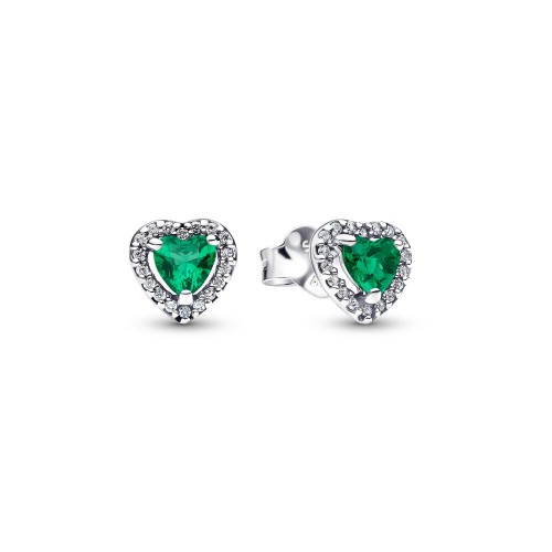 Pandora Elevated Green Heart Stud Earrings Pandora Elevated Green Heart Stud Earrings