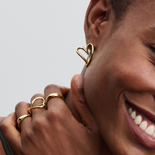 Pandora Organically Shaped Heart Hoop Earrings Pandora Organically Shaped Heart Hoop Earrings