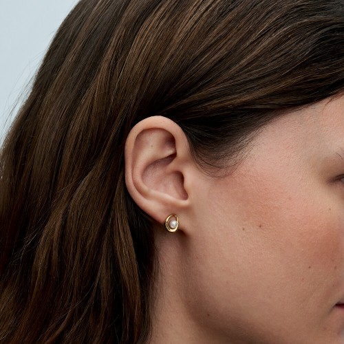Pandora Organically Shaped Oval & Treated Freshwater Cultured Pearl Stud Earrings