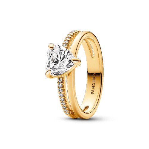 Pandora Double Band Heart Ring Pandora Double Band Heart Ring