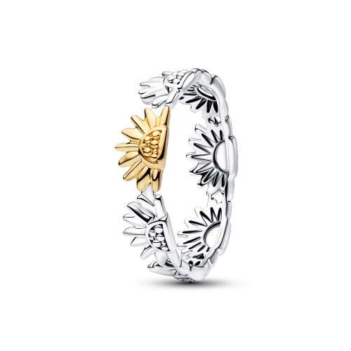 Pandora Sunflower Two-Tone Band Ring Pandora Sunflower Two-Tone Band Ring