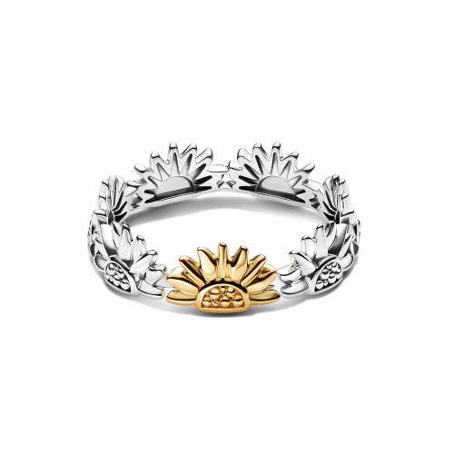 Pandora Sunflower Two-Tone Band Ring Pandora Sunflower Two-Tone Band Ring