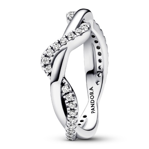 Pandora Sparkling Intertwined Wave Ring Pandora Sparkling Intertwined Wave Ring