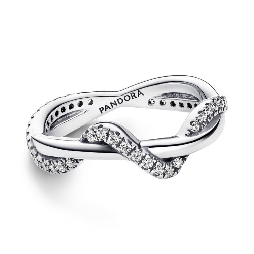 Pandora Sparkling Intertwined Wave Ring Pandora Sparkling Intertwined Wave Ring
