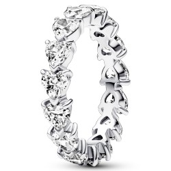 Pandora Band of Clear Hearts Ring