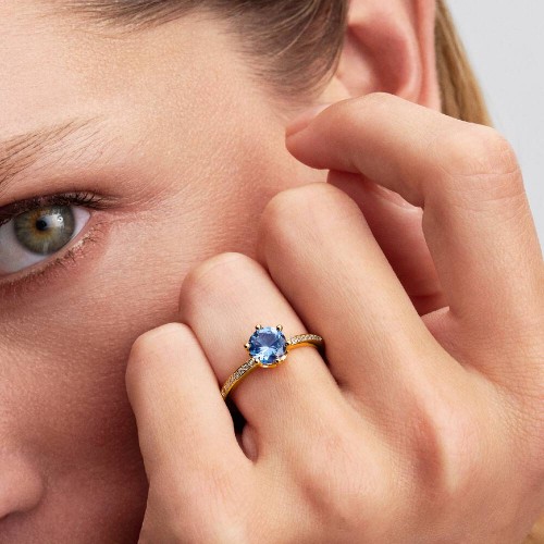 Pandora Blue Sparkling Crown Solitaire Ring Pandora Blue Sparkling Crown Solitaire Ring