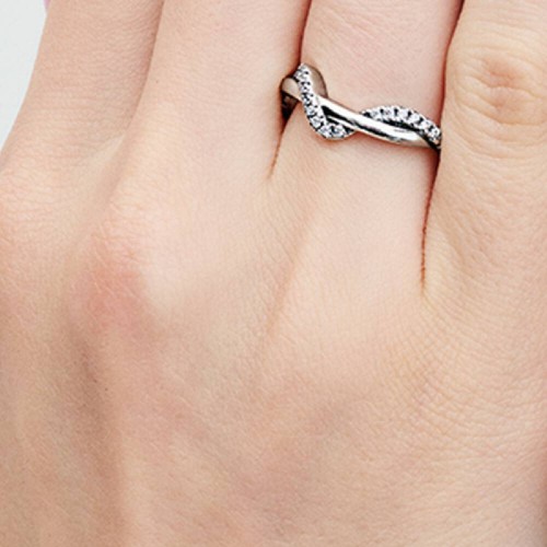 Pandora Sparkling Intertwined Wave Ring Pandora Sparkling Intertwined Wave Ring