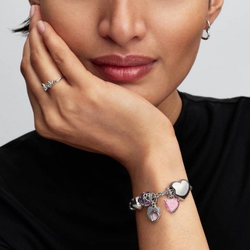 Pandora Pavé Clasp Foxtail Chain Charm Bracelet Pandora Pavé Clasp Foxtail Chain Charm Bracelet