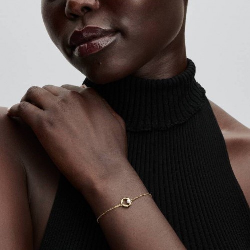 Pandora Organically Shaped Pavé Circle & Treated Freshwater Cultured Pearl Bracelet Pandora Organically Shaped Pavé Circle & Treated Freshwater Cultured Pearl Bracelet