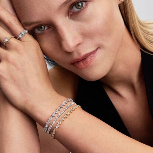Pandora Triple Stone Heart Bracelet Pandora Triple Stone Heart Bracelet