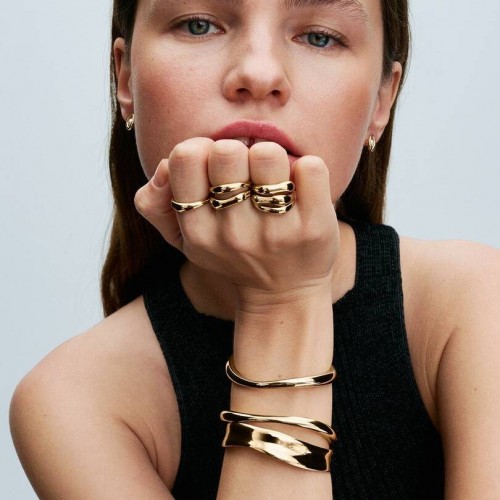 Pandora Organically Shaped Broad Open Bangle Pandora Organically Shaped Broad Open Bangle