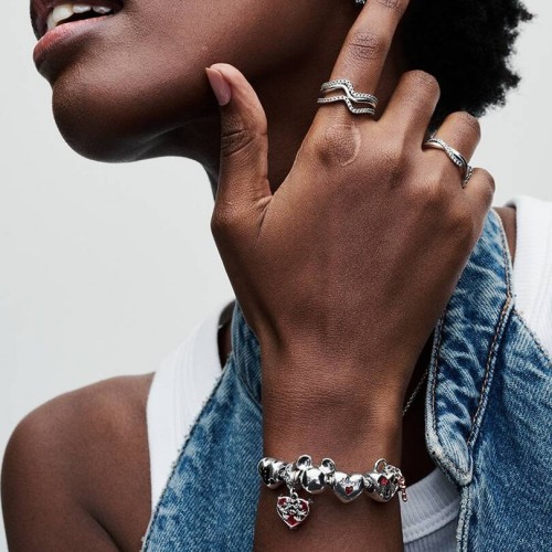 Pandora Disney Mickey Mouse Clasp Moments Snake Chain Bracelet Pandora Disney Mickey Mouse Clasp Moments Snake Chain Bracelet